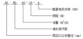 WQ型潛水排污泵型號(hào)意義